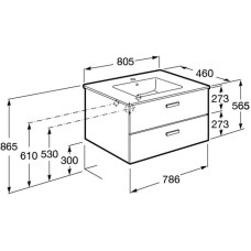 Комплект мебели белый глянец 80,5 см Roca Victoria Nord ZRU9000032 + 32799C000 + ZRU9000033