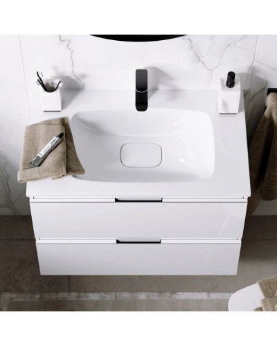 Комплект мебели белый глянец 75,5 см Aqwella 5 Stars Accent ACC0175W + Mal.75.04.D + RM0208BLK