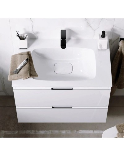 Комплект мебели белый глянец 75,5 см Aqwella 5 Stars Accent ACC0175W + Mal.75.04.D + RM0208W