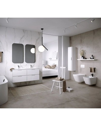 Комплект мебели белый глянец 121,8 см Aqwella 5 Stars Accent ACC0112W + Mal.12.04.D + RM0205BLK + RM0205BLK