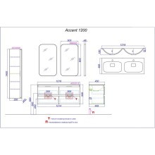 Комплект мебели дуб золотой 121,8 см Aqwella 5 Stars Accent ACC0112DZ + Mal.12.04.D + RM0205W + RM0205W