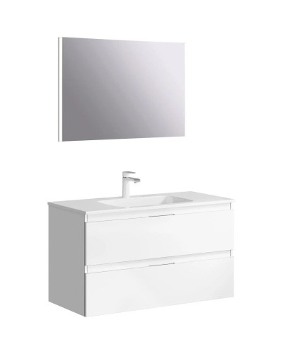 Комплект мебели белый глянец 97,2 см Aqwella 5 Stars Accent ACC0110W + Mal.10.04.D + SM0210