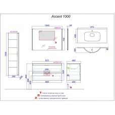 Комплект мебели дуб золотой 97,2 см Aqwella 5 Stars Accent ACC0110DZ + Mal.10.04.D + SM0210