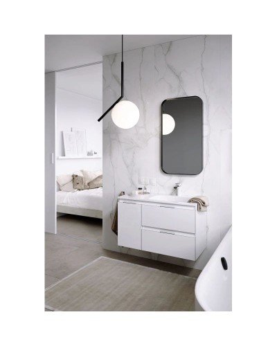 Комплект мебели белый глянец 91,8 см Aqwella 5 Stars Accent ACC0109RW + Mal.09.04.D-R + RM0205BLK