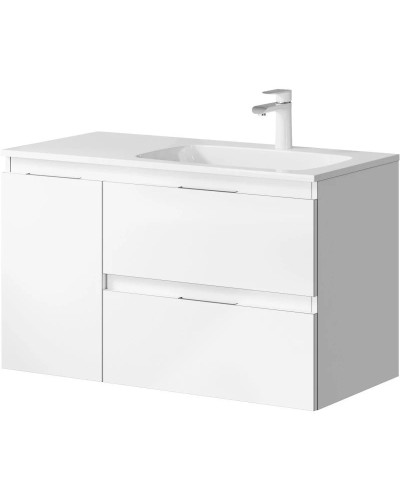 Комплект мебели белый глянец 91,8 см Aqwella 5 Stars Accent ACC0109RW + Mal.09.04.D-R + RM0205BLK