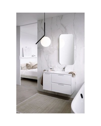 Комплект мебели белый глянец 91,8 см Aqwella 5 Stars Accent ACC0109RW + Mal.09.04.D-R + RM0205W