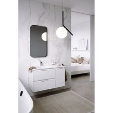 Комплект мебели белый глянец 91,8 см Aqwella 5 Stars Accent ACC0109LW + Mal.09.04.D-L + RM0205BLK