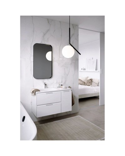 Комплект мебели белый глянец 91,8 см Aqwella 5 Stars Accent ACC0109LW + Mal.09.04.D-L + RM0205BLK