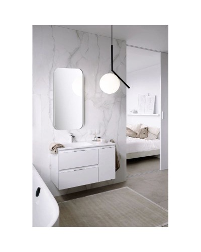 Комплект мебели белый глянец 91,8 см Aqwella 5 Stars Accent ACC0109LW + Mal.09.04.D-L + RM0205W