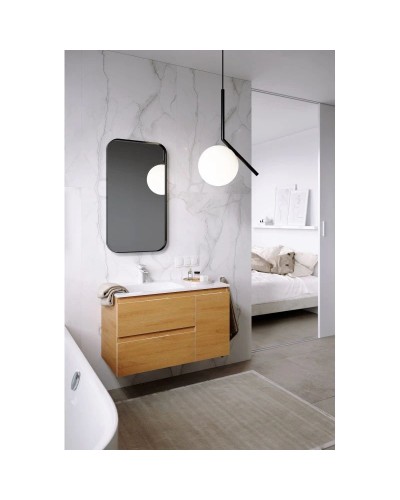 Комплект мебели дуб золотой 91,8 см Aqwella 5 Stars Accent ACC0109LDZ + Mal.09.04.D-L + RM0205BLK