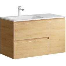 Комплект мебели дуб золотой 91,8 см Aqwella 5 Stars Accent ACC0109LDZ + Mal.09.04.D-L + RM0205BLK