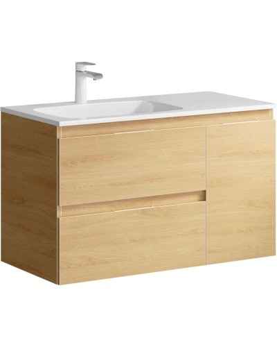 Комплект мебели дуб золотой 91,8 см Aqwella 5 Stars Accent ACC0109LDZ + Mal.09.04.D-L + RM0205BLK