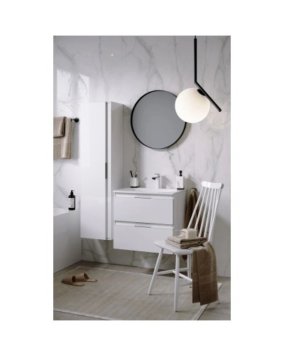 Комплект мебели белый глянец 60,8 см Aqwella 5 Stars Accent ACC0106W + Mal.06.04.D + RM0206BLK