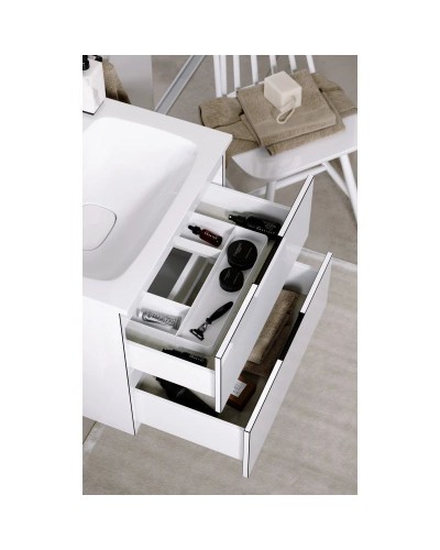 Комплект мебели белый глянец 60,8 см Aqwella 5 Stars Accent ACC0106W + Mal.06.04.D + RM0206BLK