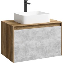 Комплект мебели дуб балтийский/ бетон светлый 80 см Aqwella 5 Stars Mobi MOB0108DB + MOB0708BS + 641945 + SM0208