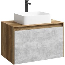 Комплект мебели дуб балтийский/ бетон светлый 80 см Aqwella 5 Stars Mobi MOB0108DB + MOB0708BS + 641945 + SM0208