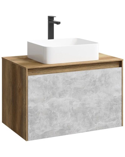 Комплект мебели дуб балтийский/ бетон светлый 80 см Aqwella 5 Stars Mobi MOB0108DB + MOB0708BS + 4640021064269 + MOB0408 + MOB0717DB