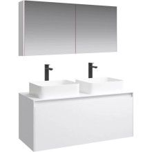 Комплект мебели белый глянец 120 см Aqwella 5 Stars Mobi MOB0112W + MOB0712W + 641945 + 641945 + MOB0412 + MOB0717W