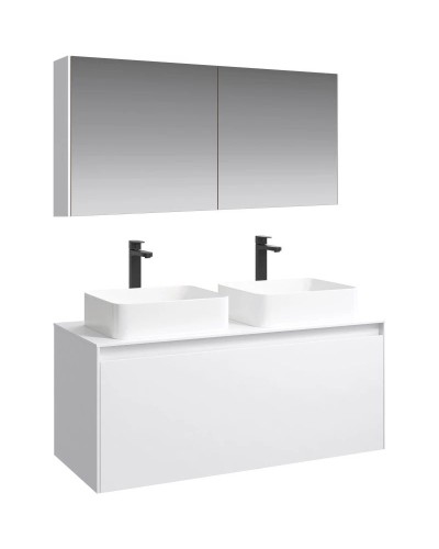 Комплект мебели белый глянец 120 см Aqwella 5 Stars Mobi MOB0112W + MOB0712W + 4640021064269 + 4640021064269 + MOB0412 + MOB0717W