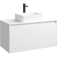 Комплект мебели белый глянец 100 см Aqwella 5 Stars Mobi MOB0110W + MOB0710W + 641945 + MOB0410 + MOB0717W