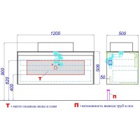 Комплект мебели белый глянец/ бетон светлый 120 см Aqwella 5 Stars Mobi MOB0112W + MOB0712BS + 641945 + 641945 + MOB0412 + MOB0717W
