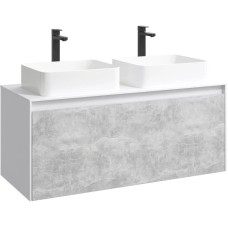 Комплект мебели белый глянец/ бетон светлый 120 см Aqwella 5 Stars Mobi MOB0112W + MOB0712BS + 4640021064269 + 4640021064269 + SM0210