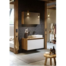 Комплект мебели дуб балтийский/ белый глянец 100 см Aqwella 5 Stars Mobi MOB0110DB + MOB0710W + 4640021064269 + MOB0410 + MOB0717DB