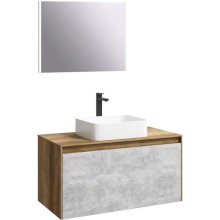 Комплект мебели дуб балтийский/ бетон светлый 100 см Aqwella 5 Stars Mobi MOB0110DB + MOB0710BS + 4640021064269 + SM0210