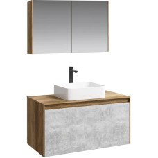 Комплект мебели дуб балтийский/ бетон светлый 100 см Aqwella 5 Stars Mobi MOB0110DB + MOB0710BS + 4640021064269 + MOB0410 + MOB0717DB