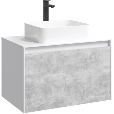 Комплект мебели белый глянец/ бетон светлый 80 см Aqwella 5 Stars Mobi MOB0108W + MOB0708BS + 4640021064269 + SM0208