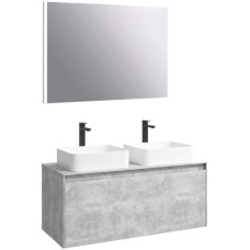 Комплект мебели бетон светлый 120 см Aqwella 5 Stars Mobi MOB0112BS + MOB0712BS + 641945 + 641945 + SM0210