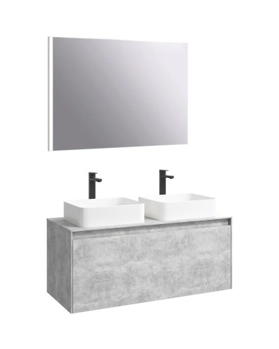 Комплект мебели бетон светлый 120 см Aqwella 5 Stars Mobi MOB0112BS + MOB0712BS + 641945 + 641945 + SM0210