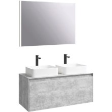 Комплект мебели бетон светлый 120 см Aqwella 5 Stars Mobi MOB0112BS + MOB0712BS + 4640021064269 + 4640021064269 + SM0210