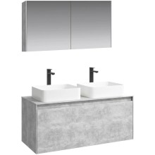 Комплект мебели бетон светлый 120 см Aqwella 5 Stars Mobi MOB0112BS + MOB0712BS + 4640021064269 + 4640021064269 + MOB0412 + MOB0717BS