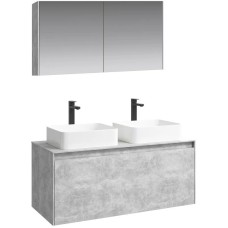 Комплект мебели бетон светлый 120 см Aqwella 5 Stars Mobi MOB0112BS + MOB0712BS + 4640021064269 + 4640021064269 + MOB0412 + MOB0717BS