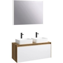 Комплект мебели дуб балтийский/ белый глянец 120 см Aqwella 5 Stars Mobi MOB0112DB + MOB0712W + 641945 + 641945 + SM0210