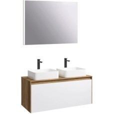 Комплект мебели дуб балтийский/ белый глянец 120 см Aqwella 5 Stars Mobi MOB0112DB + MOB0712W + 641945 + 641945 + SM0210