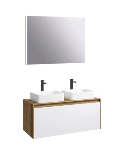 Комплект мебели дуб балтийский/ белый глянец 120 см Aqwella 5 Stars Mobi MOB0112DB + MOB0712W + 641945 + 641945 + SM0210