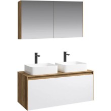 Комплект мебели дуб балтийский/ белый глянец 120 см Aqwella 5 Stars Mobi MOB0112DB + MOB0712W + 641945 + 641945 + MOB0412 + MOB0717DB