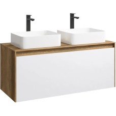 Комплект мебели дуб балтийский/ белый глянец 120 см Aqwella 5 Stars Mobi MOB0112DB + MOB0712W + 641945 + 641945 + MOB0412 + MOB0717DB