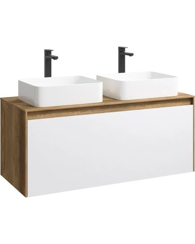 Комплект мебели дуб балтийский/ белый глянец 120 см Aqwella 5 Stars Mobi MOB0112DB + MOB0712W + 4640021064269 + 4640021064269 + SM0210