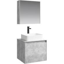 Комплект мебели бетон светлый 61 см Aqwella 5 Stars Mobi MOB0106BS + MOB0706BS + 641945 + MOB0406 + MOB0717BS