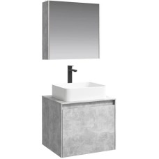 Комплект мебели бетон светлый 61 см Aqwella 5 Stars Mobi MOB0106BS + MOB0706BS + 641945 + MOB0406 + MOB0717BS