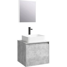 Комплект мебели бетон светлый 61 см Aqwella 5 Stars Mobi MOB0106BS + MOB0706BS + 4640021064269 + SM0206