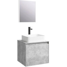 Комплект мебели бетон светлый 61 см Aqwella 5 Stars Mobi MOB0106BS + MOB0706BS + 4640021064269 + SM0206