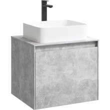 Комплект мебели бетон светлый 61 см Aqwella 5 Stars Mobi MOB0106BS + MOB0706BS + 4640021064269 + SM0206
