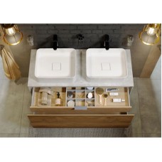 Комплект мебели бетон светлый/ дуб балтийский 120 см Aqwella 5 Stars Mobi MOB0112BS + MOB0712DB + 641945 + 641945 + MOB0412 + MOB0717BS