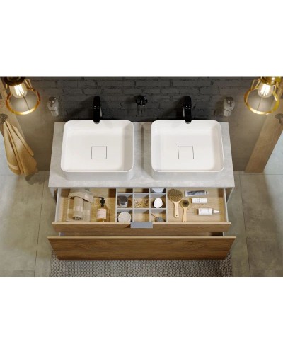 Комплект мебели бетон светлый/ дуб балтийский 120 см Aqwella 5 Stars Mobi MOB0112BS + MOB0712DB + 641945 + 641945 + MOB0412 + MOB0717BS