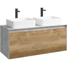 Комплект мебели бетон светлый/ дуб балтийский 120 см Aqwella 5 Stars Mobi MOB0112BS + MOB0712DB + 4640021064269 + 4640021064269 + SM0210