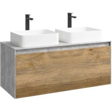 Комплект мебели бетон светлый/ дуб балтийский 120 см Aqwella 5 Stars Mobi MOB0112BS + MOB0712DB + 4640021064269 + 4640021064269 + SM0210